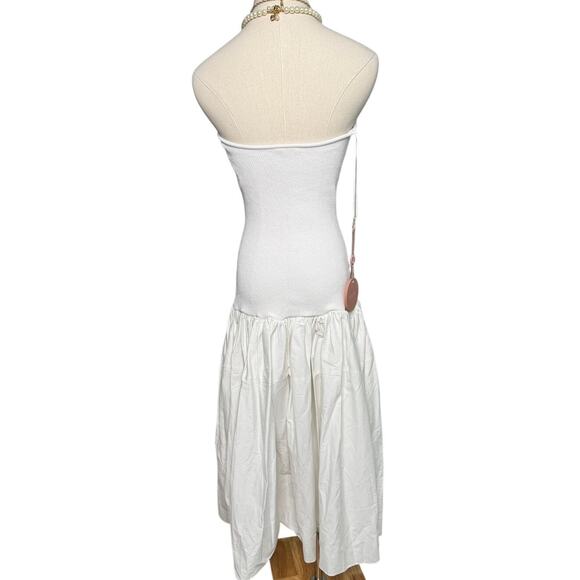 Alexis Kamali Dress stretch white midi aline bride bridal size large L - Picture 9 of 16